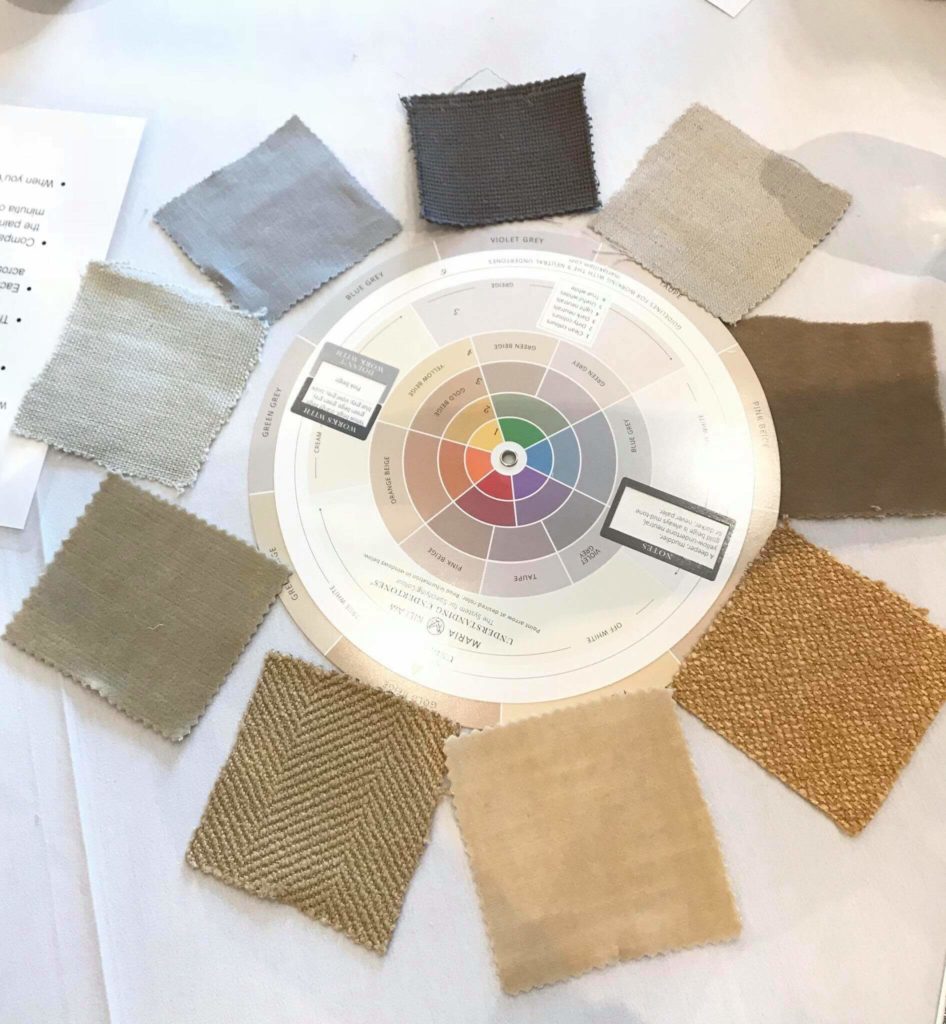 Color wheel with fabric swatches Lindsey Putzier Design Studio