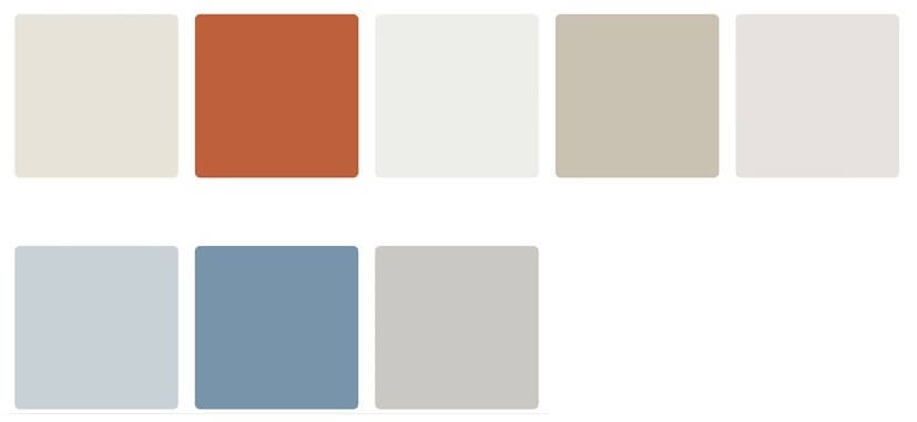 Color Palette for paint and Cabinetry Lindsey Putzier Design Studio