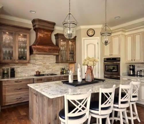 Kitchen Space Transitioning True White barstools to Cream Lindsey Putzier Design Studio