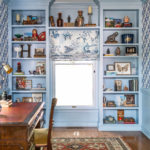 blue shelves home office Lindsey Putzier Design Studio hudson ohio