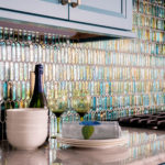 butlers pantry blue cabinets green glass Lindsey Putzier Design Studio hudson ohio