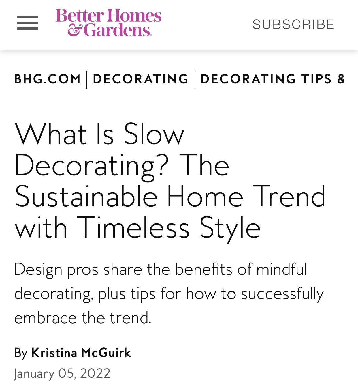I'm in Better Homes & Gardens!