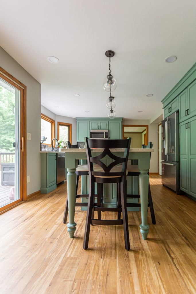 Dining Room with Unpainted Wood Trim