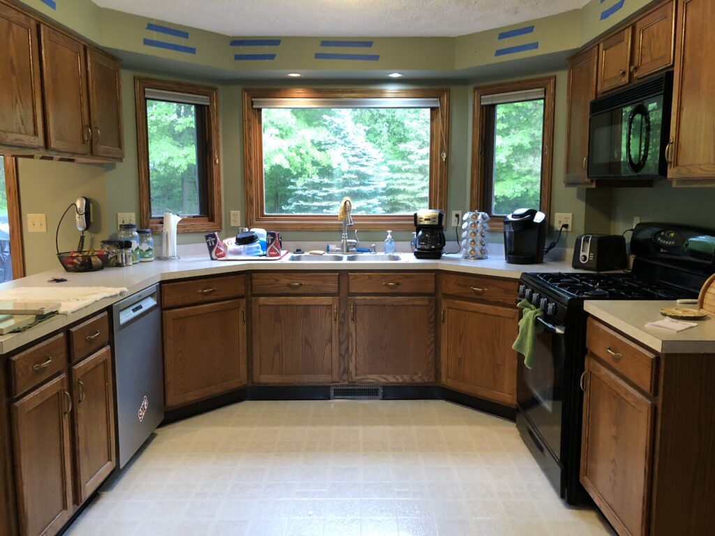 During photo of Kitchen remodel Lindsey Putzier Design Studio