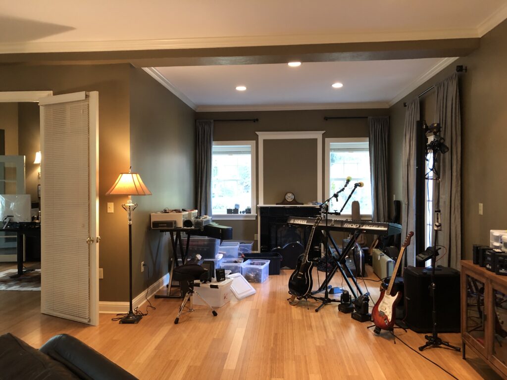 Before image of music room Project Lindsey Putzier Design Studio Hudson, OH