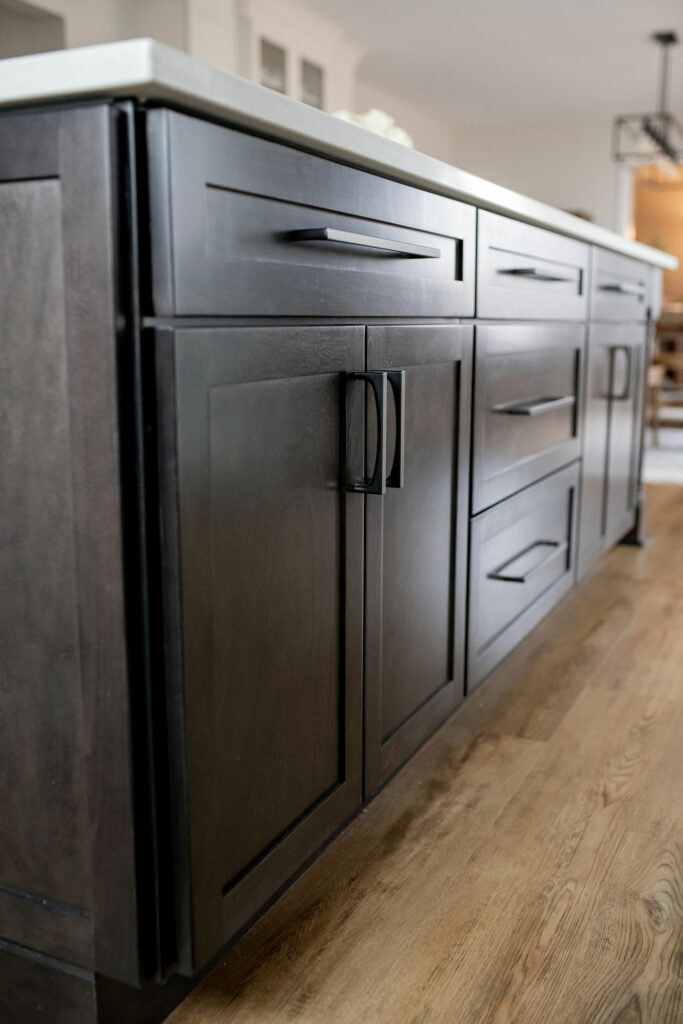 Dark cabinetry for Kitchen island Lindsey Putzier Design Studio Hudson, OH