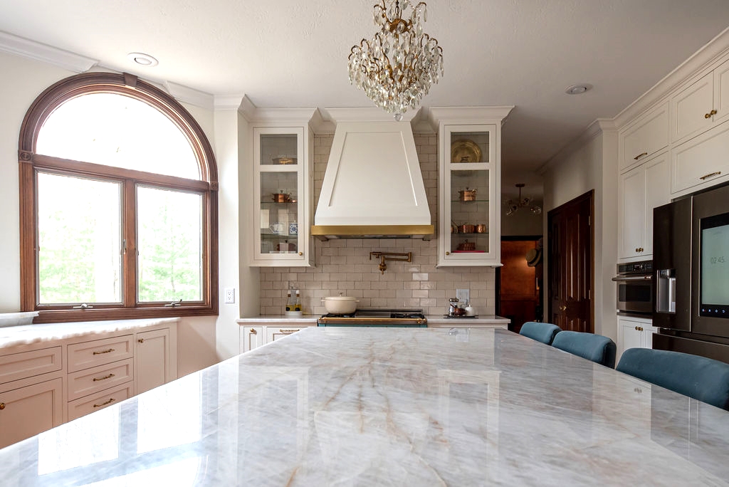 Large unencumbered  Kitchen island. Lindsey Putzier Design Studio Hudson, OH