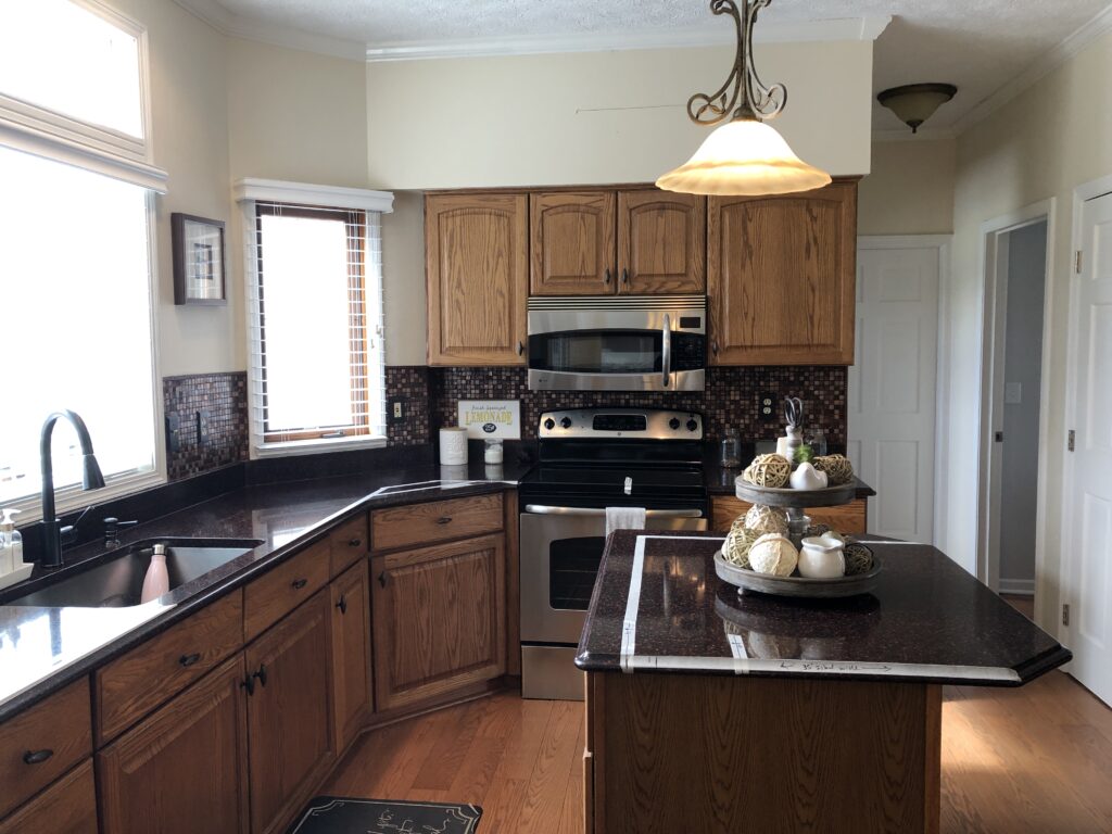 Before photo of a Kitchen design. Lindsey Putzier Design Studio. Hudson, OH