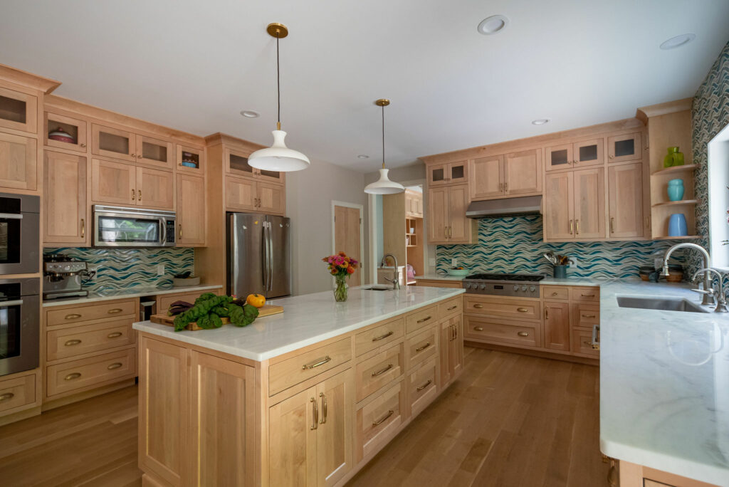 quarter sawn white oak cabinetry in Kitchen remodel. Lindsey Putzier Design Studio. Solon, OH