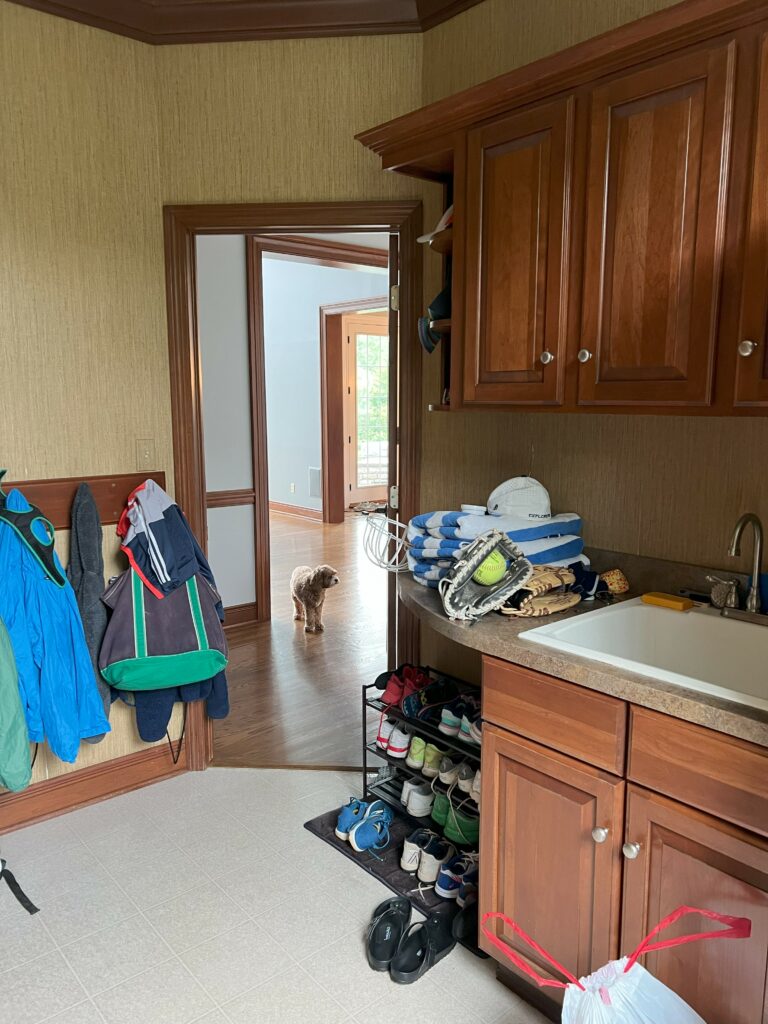 Before image of Mudroom. Lindsey Putzier Design Studio. Hudson, OH