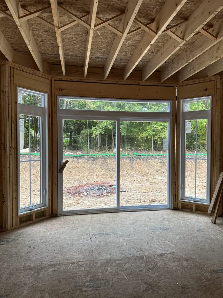 Before of the informal dining room. just off the kitchen. Chagrin Falls Ohio new build interior design Lindsey Putzier 