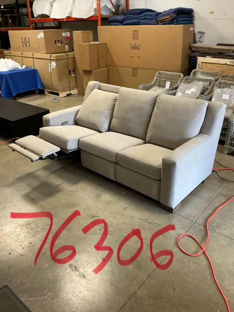 Receiving of couch to our warehouse and inspection for damage Hudson Ohio interior design Lindsey Putzier 