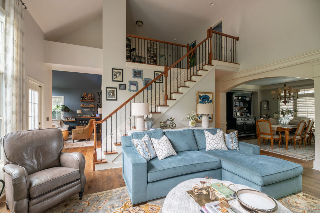 Living room design makeover Hudson Ohio interior design Lindsey Putzier 