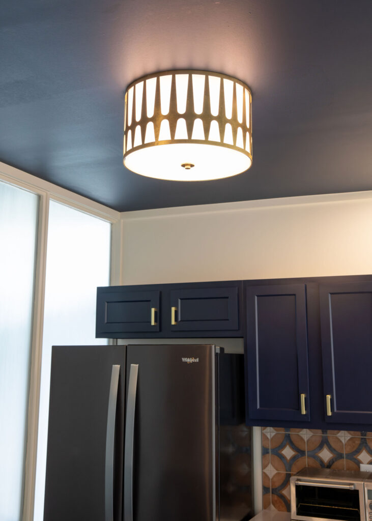 Updated ceiling lighting in the breakroom. Cuyahoga Falls Ohio. Lindsey Putzier interior design