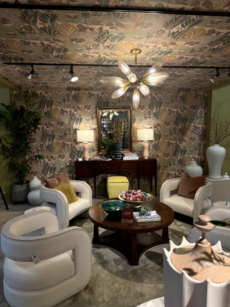 Room with floral color drenching - High Point Market, interior design trends, Lindsey Putzier Hudson Ohio
