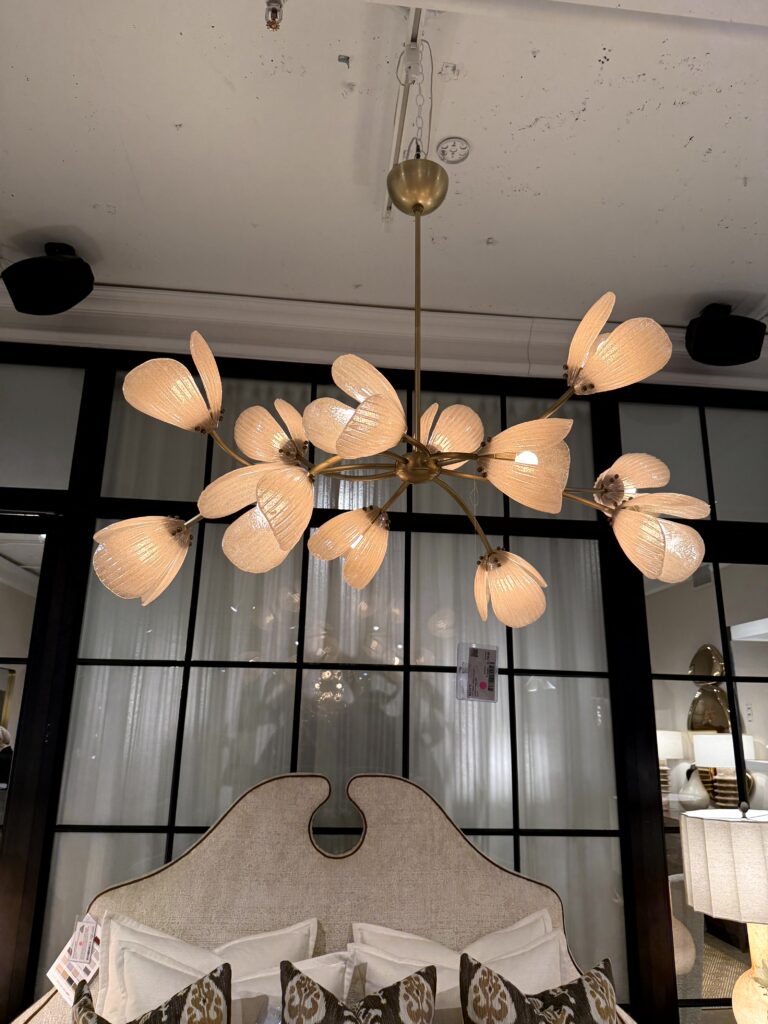 Floral chandelier - High Point Market, interior design trends, Lindsey Putzier Hudson Ohio
